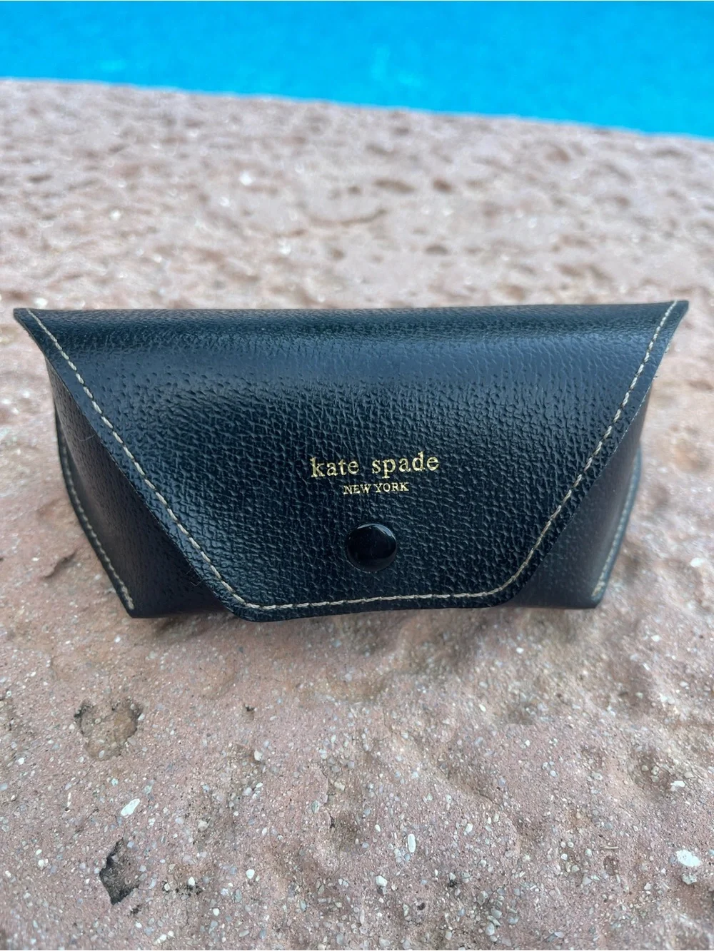 kate spade Black Gloss Sunglasses with Dark Blue Tint